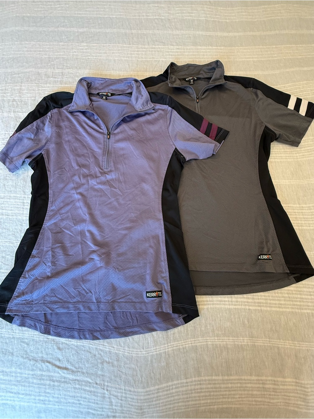 Kerrits Purple Short Sleeve Riding Polo with Black Panels